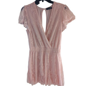 Large Trixxi pale pink lace women's romper jumpsuits #17